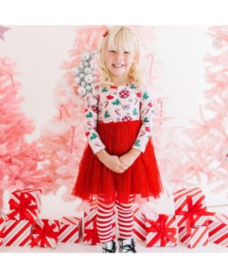 Girls' Disco Christmas Long Sleeve Tutu Dress - Little Kid, Big Kid