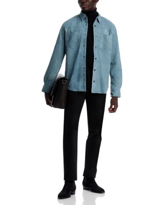 Regular Fit Leather Shirt Jacket