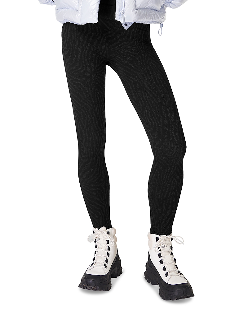 Shop Sweaty Betty Base Layer Leggings In Black Zebra Jacquard