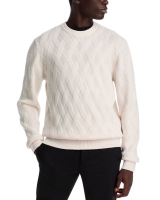 BOSS - H-Elfredo Wool Lattice Cable Knit Sweater