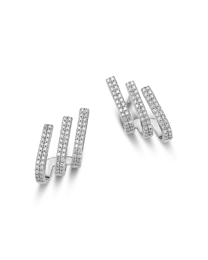 Bloomingdale's Fine Collection 14k White Gold Diamond Front To Back Earrings, 0.45 Ct. T. W. In White