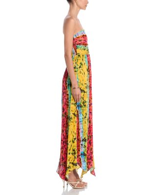 Printed Strapless Midi Dress - Exclusive