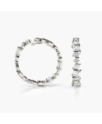  Illuminate Hoops in 14K White Gold, 18.3ctw Mixed Shaped Lab Grown Diamonds