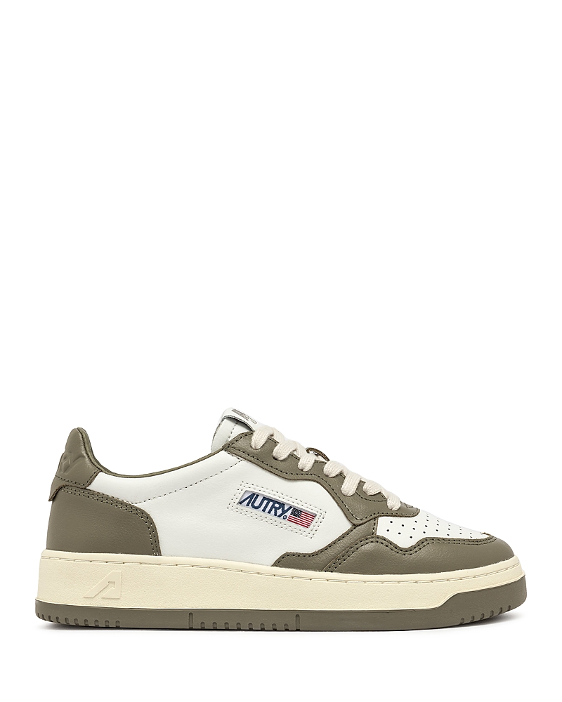 Autry Women's Medalist Low Top Sneakers In White/green