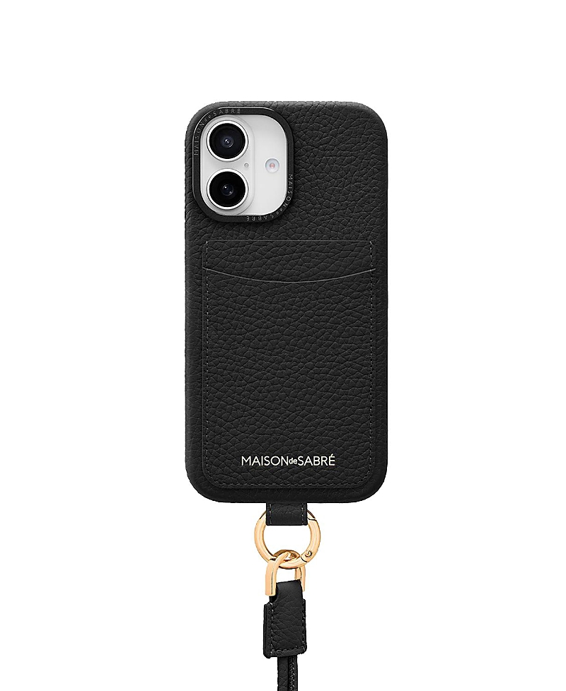 Maison De Sabre Sling Phone Case (iphone 16) In Black Caviar