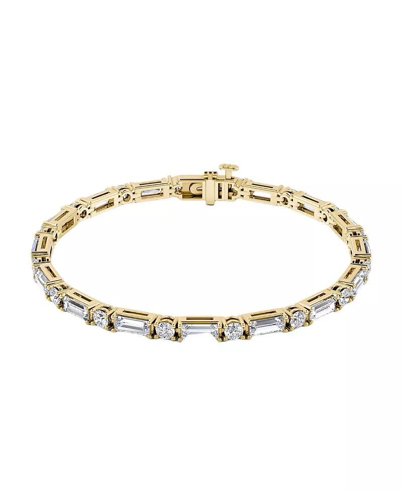 Vrai Mixed Shape Bracelet in 14K Yellow Gold, 5.95ctw Baguette & Brilliant Round Lab Grown Diamonds