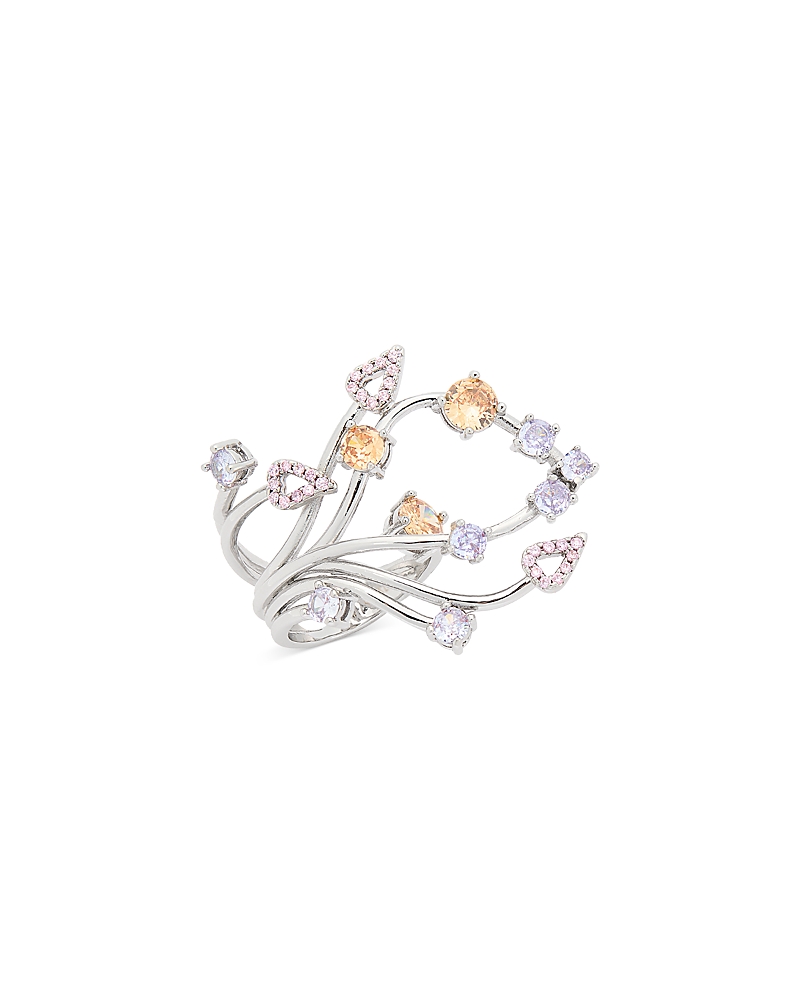 Basliq Crystal Firework Ring - Exclusive In Pink/silver
