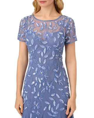 【海外限定】AdriannaPapell JL APドレスIllusion Beaded Mesh D Adrianna Papell Women's Illusion Beaded Mesh Midi Dress - Macy's