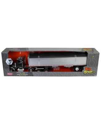  1/16 Big Roads Farm Black Peterbilt Model with Grain Trailer and Lights & Sounds 2-4 - Ages 5-7