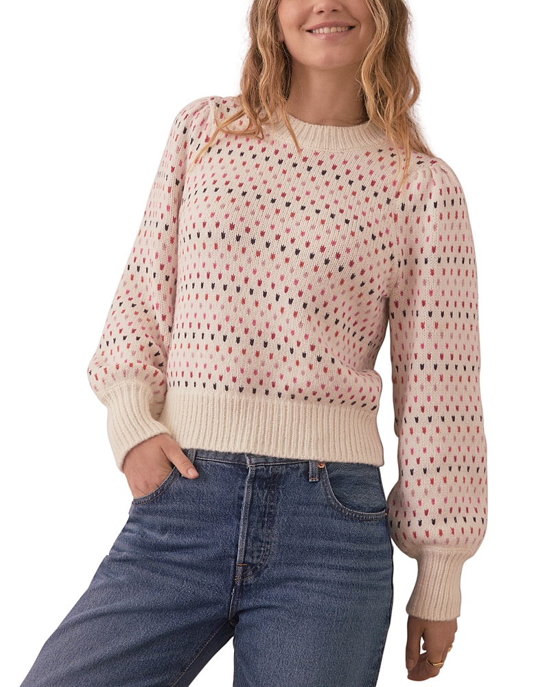 Marine Layer Alma Puff Sleeve Sweater In Warm Multi