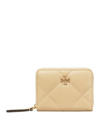 Tory Burch Kira Pave Logo Diamond Quilted Leather Wallet