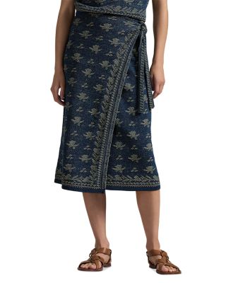 Ralph Lauren - Floral Knit Cotton Wrap Skirt