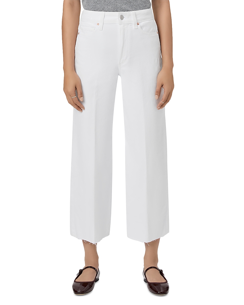 PAIGE PETITES ANESSA HIGH RISE WIDE LEG JEANS IN CRISP WHITE