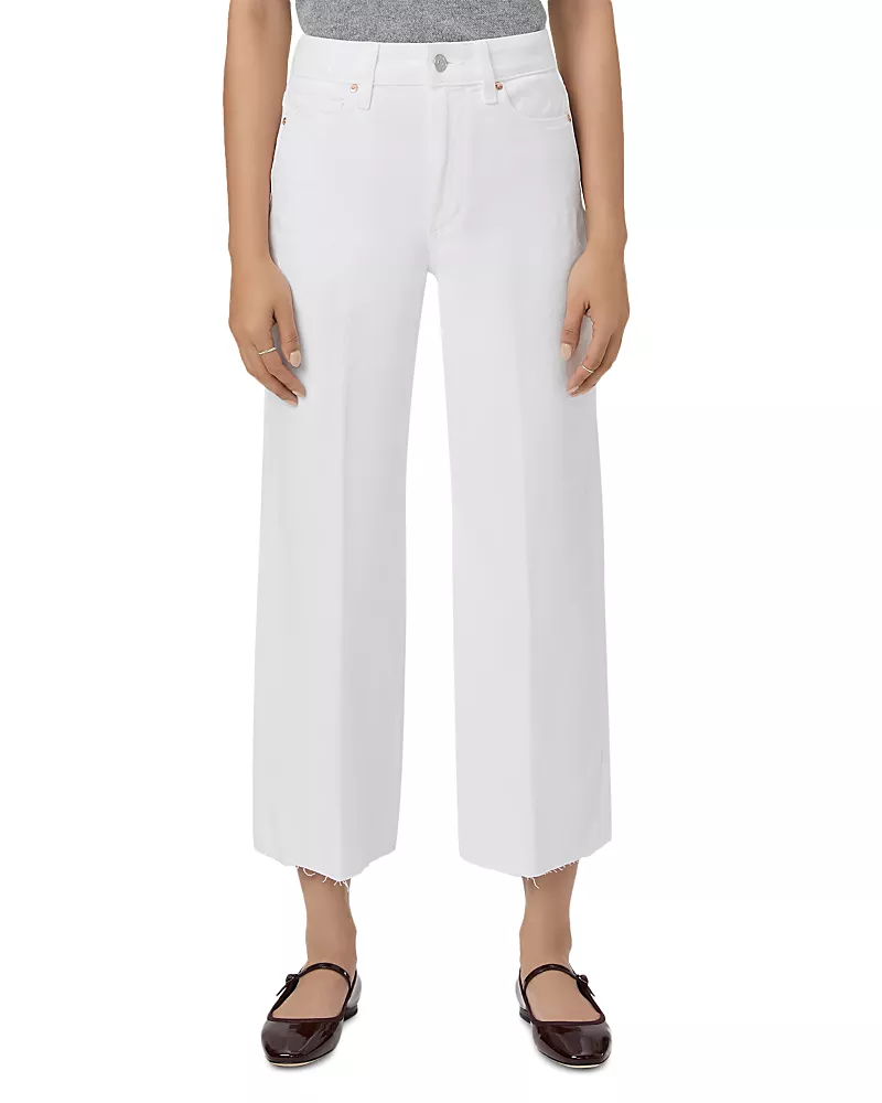 Paige Petites Anessa High Rise Wide Leg Jeans in Crisp White