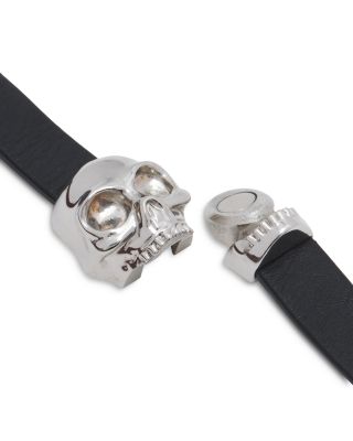 Skull Double Wrap Leather Bracelet