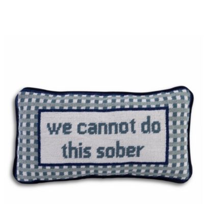 Furbish Studio - Sober Needlepoint Pillow, 14" x 8"