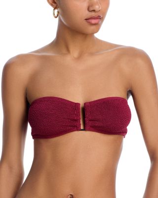 Tie Back Blake Crinkle Bandeau Bikini Top