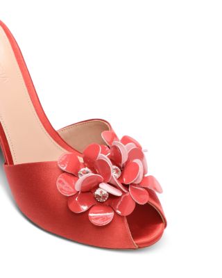 Women's Satin Bouquet Embellished Mules