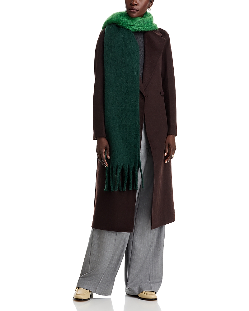 Aqua Lulla Color Block Two Tone Scarf In Green