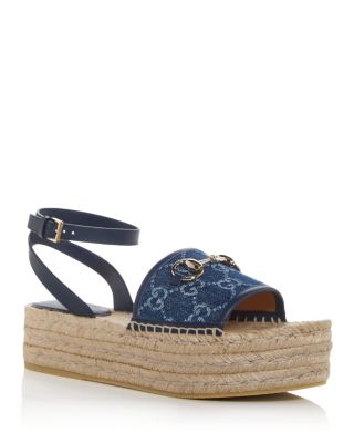 Gucci - Women's GG Horsebit Espadrille Flatform Sandals