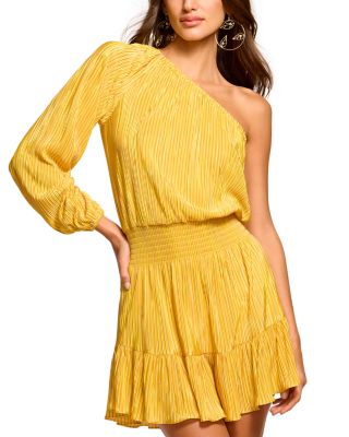 Ramy Brook - Rasshi Pliss&eacute; One Shoulder Mini Dress
