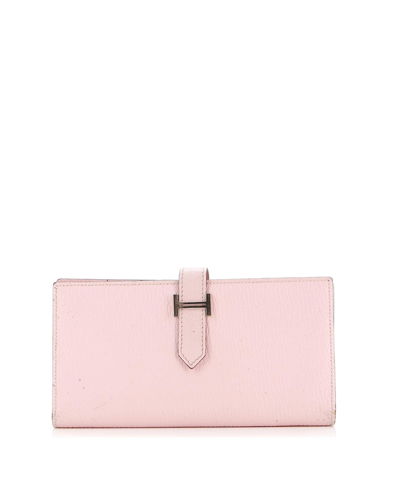 Pre-Owned Hermes Long Bearn Wallet Chevre Mysore