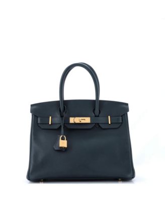 Pre-Owned Hermes Birkin 30 Handbag Green Novillo with Gold Hardware