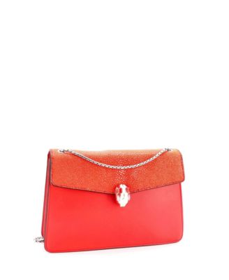 Medium Serpenti Forever Shoulder Bag Leather and Stingray