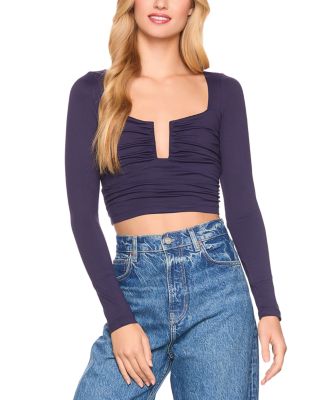 Susana Monaco - Cropped Square Wire Gathered Top