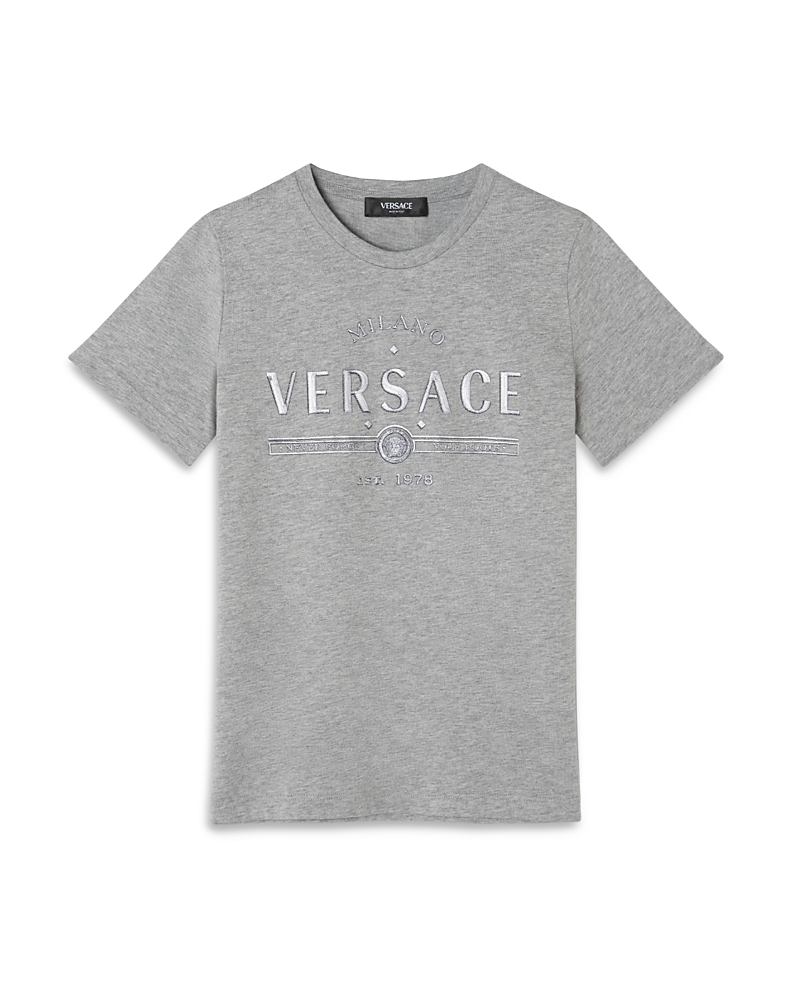 Versace Boys' Melange Jersey Milano Logo Tee - Little Kid, Big Kid