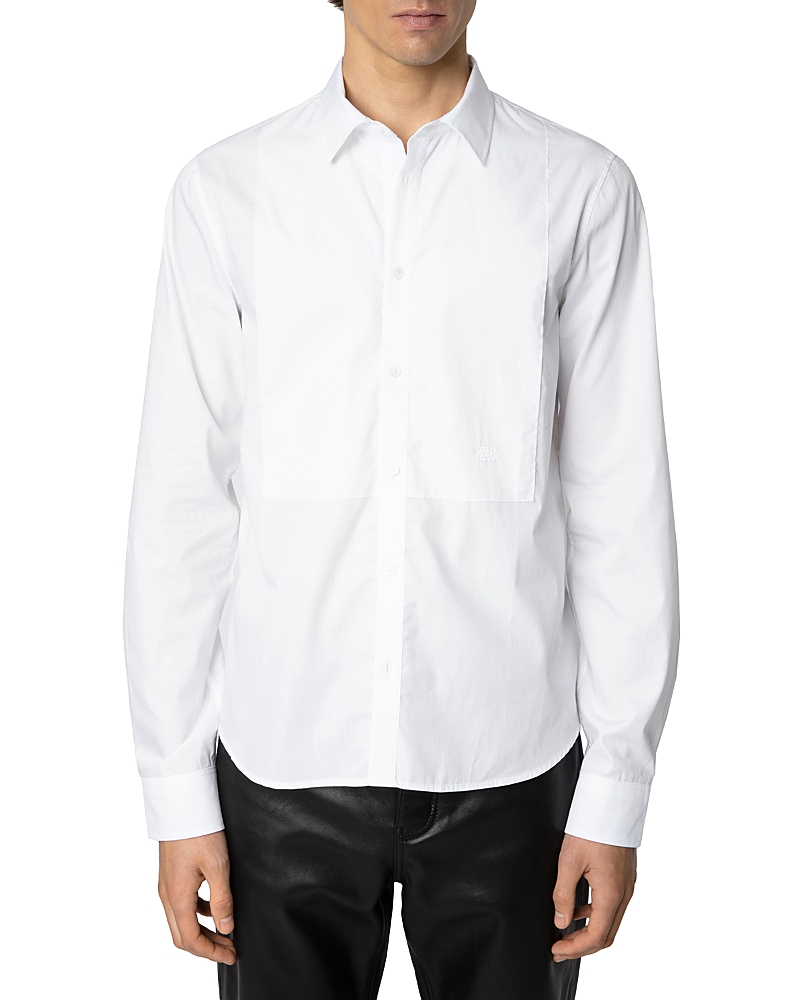 Zadig & Voltaire Sydney Smoking Used Regular Fit Button Down Shirt In Blanc