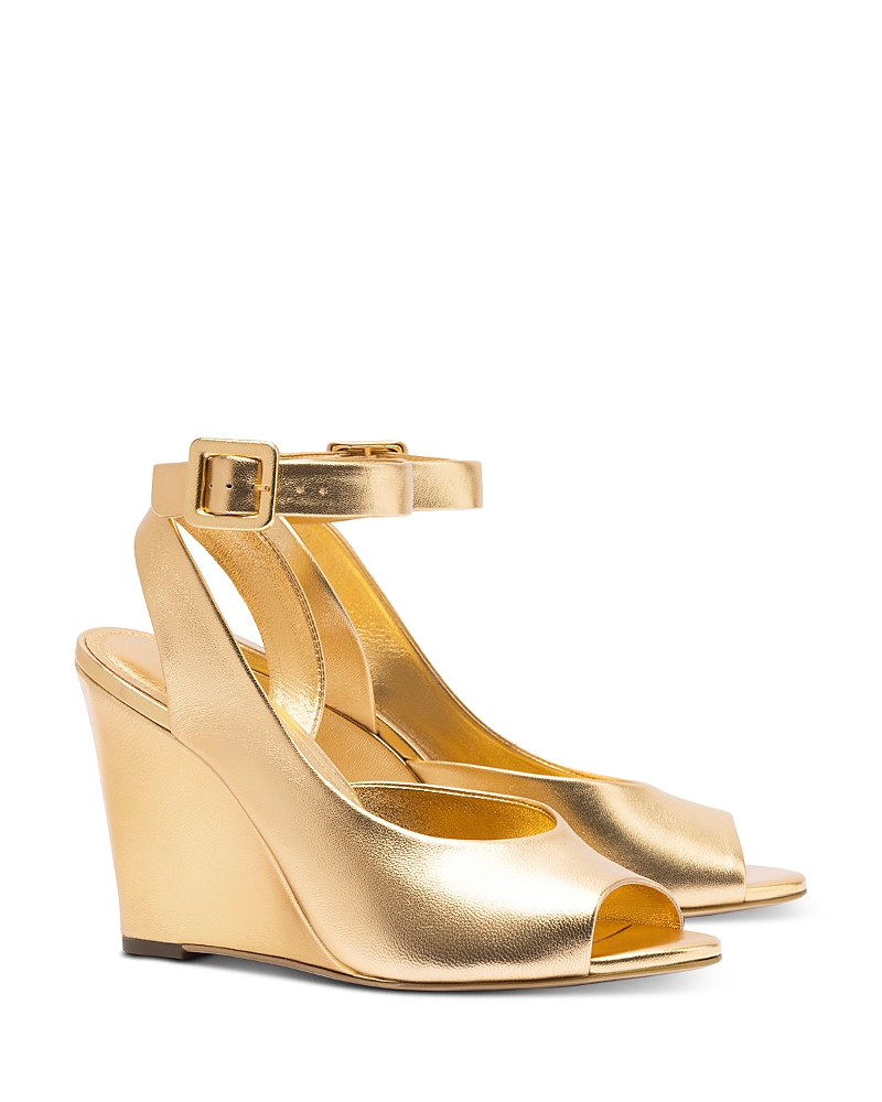 Larroude Deena By Larroudé Wedge Sandal In Gold