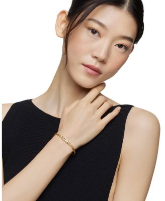 Thoroughbred Loop Bracelet in 18K Yellow Gold with Pav&eacute; Diamonds 