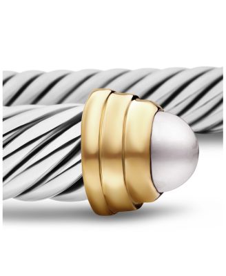 Cable Classics&reg; Bracelet with Cultured Freshwater Pearls and 14K Gold, 5mm