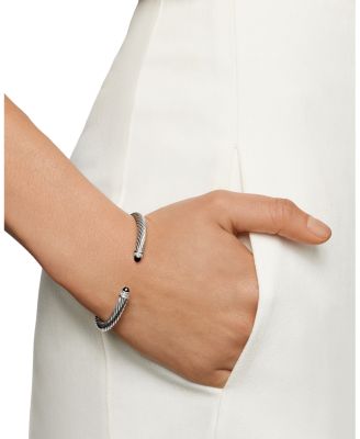 Cable Classics Bracelet with Black Onyx and Diamonds, 5mm