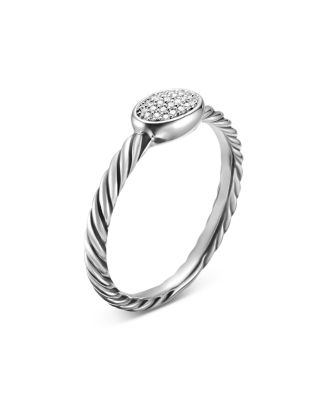 Petite Pav&eacute; Oval Ring with Diamonds