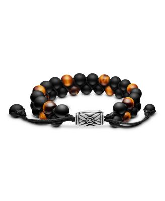 Men's Spiritual Beads Two-Row Bracelet with Black Onyx & Tiger's Eye