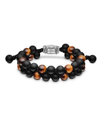 Men's Spiritual Beads Two-Row Bracelet with Black Onyx & Tiger's Eye