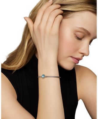 Petite Ch&acirc;telaine &reg; Bracelet in Sterling Silver with Blue Topaz, 3mm
