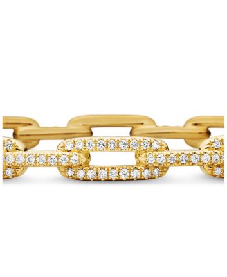 Stax Chain Link Bracelet with Diamonds in 18K Gold