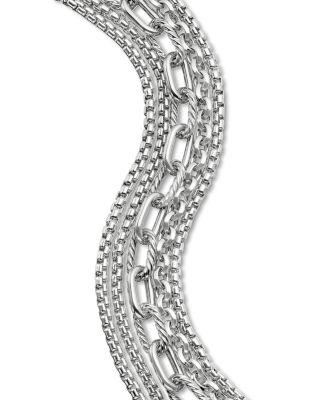 Sterling Silver Multi-Row Chain Bracelet