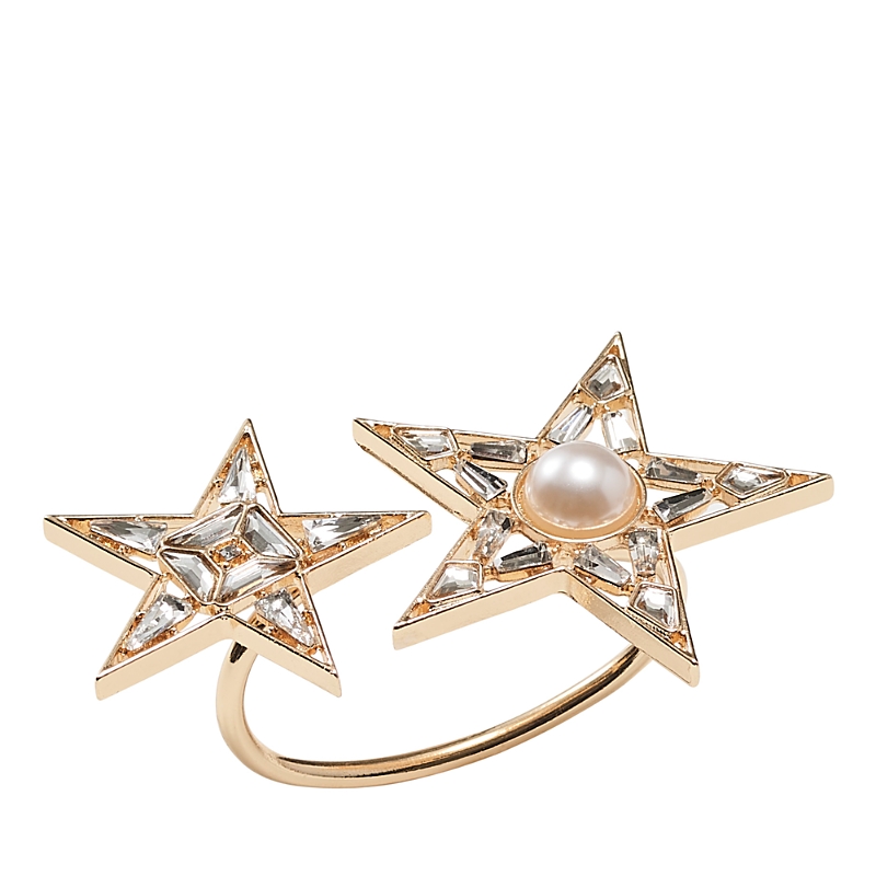 Kim Seybert Star Napkin Ring, Set Of 4 In Gold/ Crystal