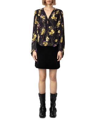 Turin Crepe Yoko Strass Noir Button Up Shirt