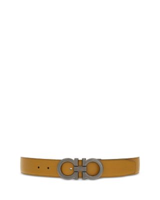 FERRAGAMO - Men's Double Gancini Reversible Leather Belt