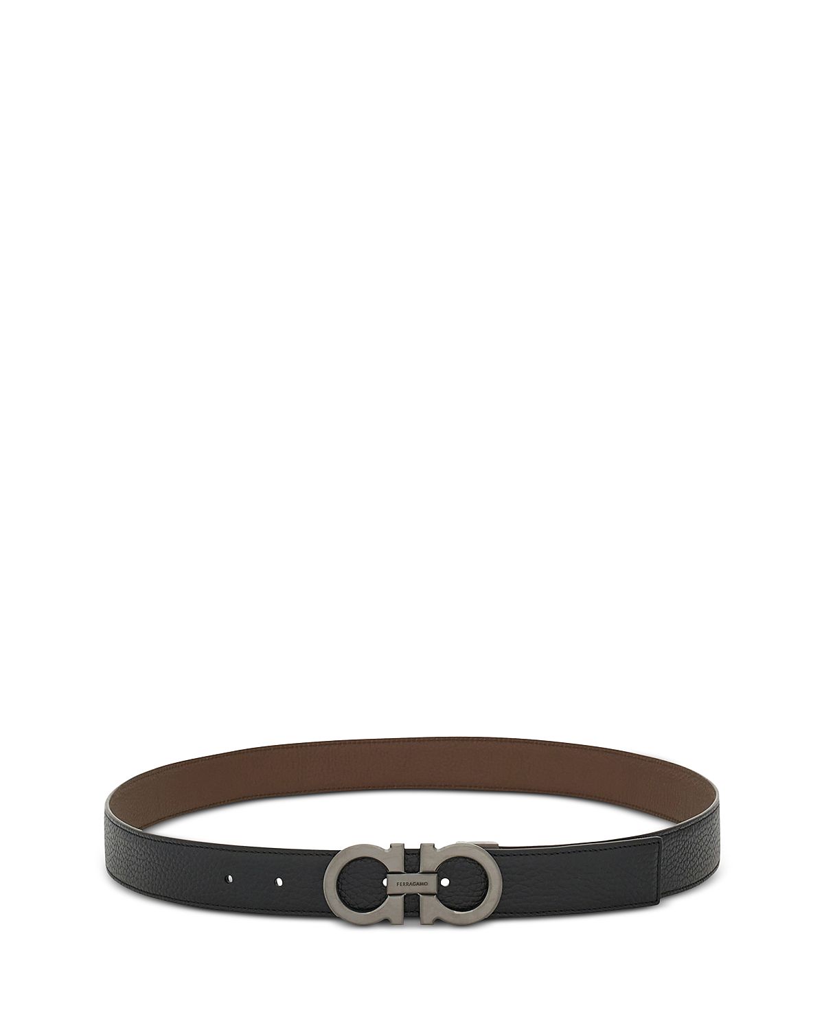 Ferragamo Men's Double Gancini Reversible Leather Belt