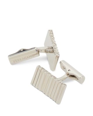 FERRAGAMO - Tartan Plaid Stainless Steel Cufflinks