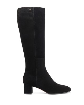 Women's Filed Suede Mid-Heel Boot