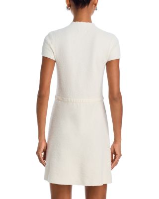 Boucl&amp;eacute; Mock Neck Mini Dress