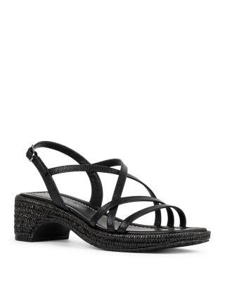 Women's Slip On Strappy Espadrille High Heel Sandals