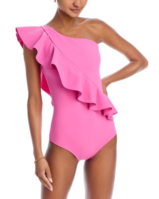 Chiara Boni La Petite Robe - Ruffled Asymmetric One Piece Swimsuit